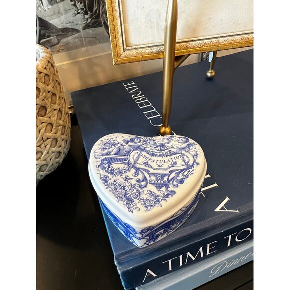 Spode Mementos‎ Blue & White Heart Trinket Box | Congratulations Gift - Picture 2 of 4